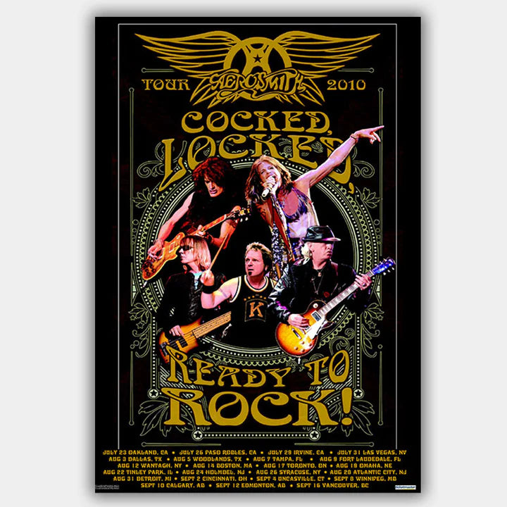 AEROSMITH - TOUR 2010 - CONCERT POSTER - 13" X 19"