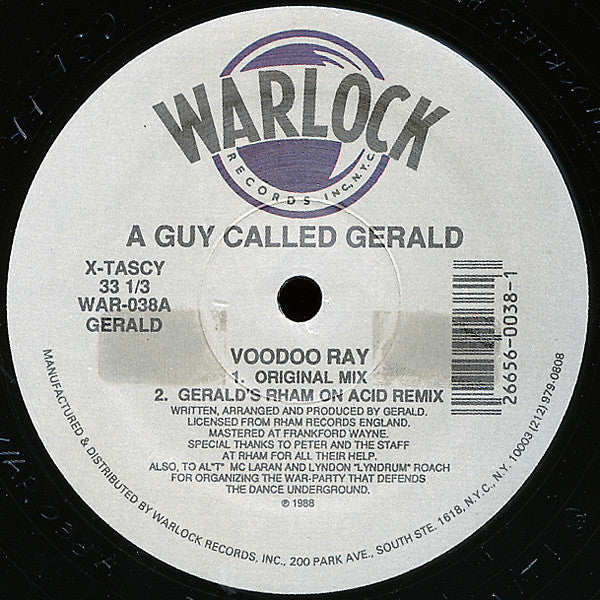 A GUY CALLED GERALD - VOODOO RAY (26656-0038-1) 1989 ORIGINAL PRESSING - 12"  33 1/3 - *NM) - USED VINYL