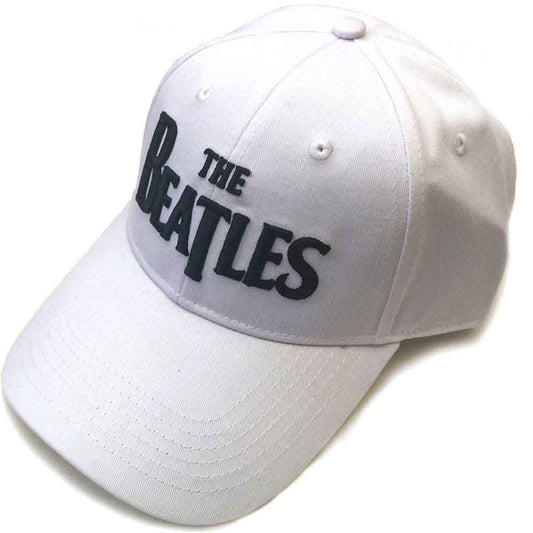 BEATLES - LOGO BLACK EMBROIDERED ON WHITE - BALLCAP - FULLY  LICENSED MERCH - HAT