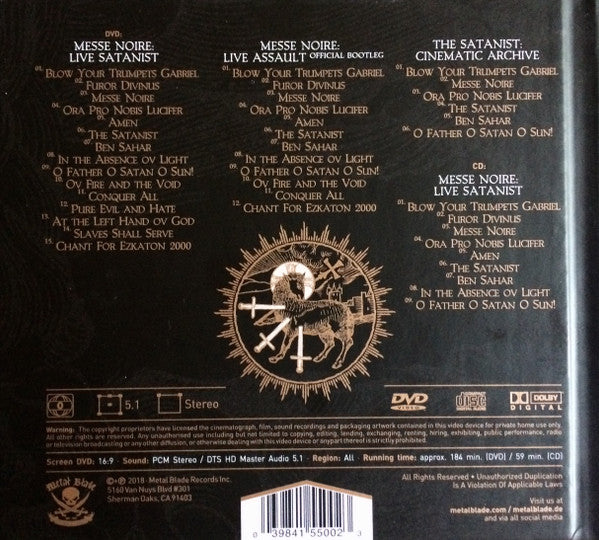 BEHEMOTH - MESSE NOIRE - 2018 CD/DVD COMBO DIGIBOOK IN HARDCOVER BOOK-  USED CD
