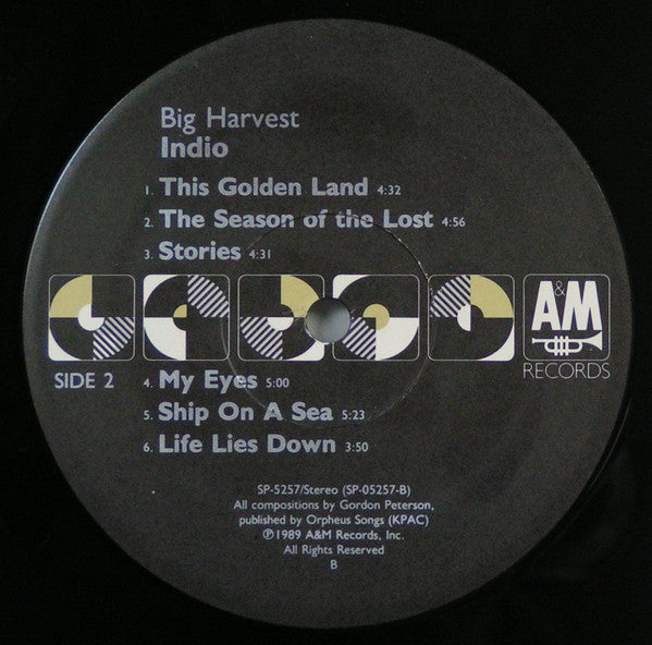 BIG HARVEST - INDIO - ORIGINAL 1989 PRESSING - NM* - USED VINYL