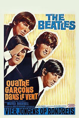 BEATLES, THE - QUATRE GARCONS - DANS LEVENT - CONCERT POSTER 13" X 19"