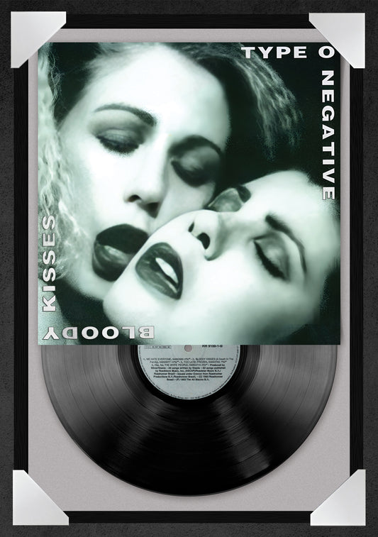 TYPE O NEGATIVE - BLOODY KISSES (12x18" GLASS FRAMED RECORD POSTER)