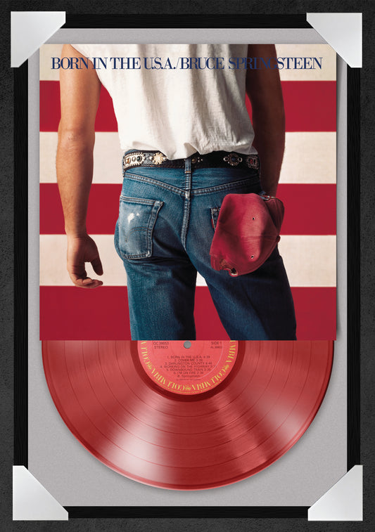 BRUCE SPRINGSTEEN - BORN IN THE USA (12x18" GLASS FRAMED RECORD POSTER)