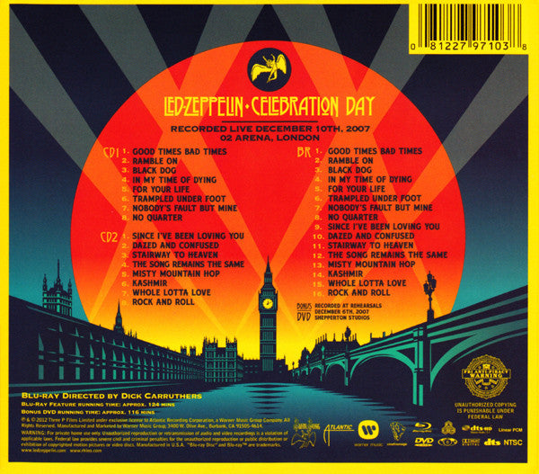 LED ZEPPELIN - CELEBRATION DAY 4 DISC BOXSET CD/DVD DELUXE EDITION COMBO - Used CD