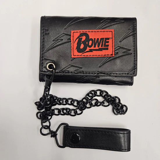 DAVID BOWIE- LOGO LEATHER WALLET WITH CHAIN