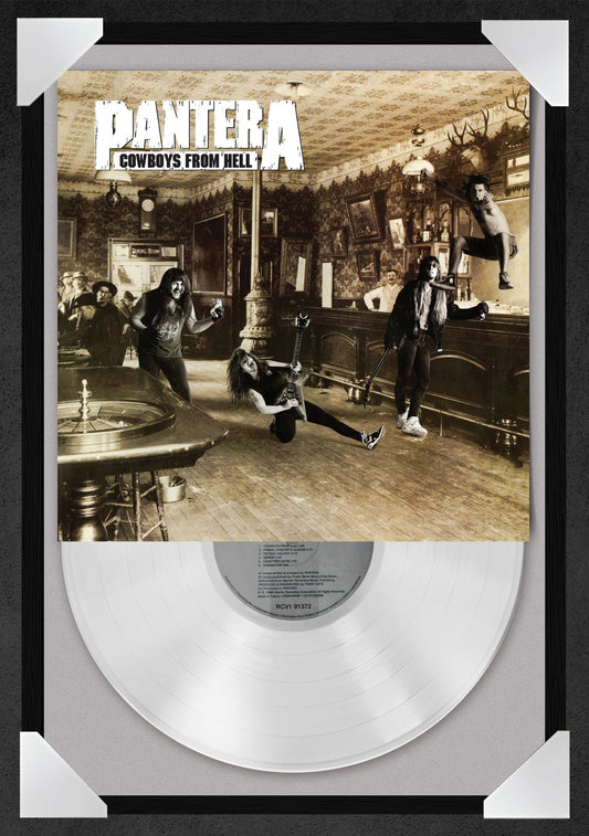PANTERA - COWBOYS FROM HELL (12x18" GLASS FRAMED RECORD POSTER)