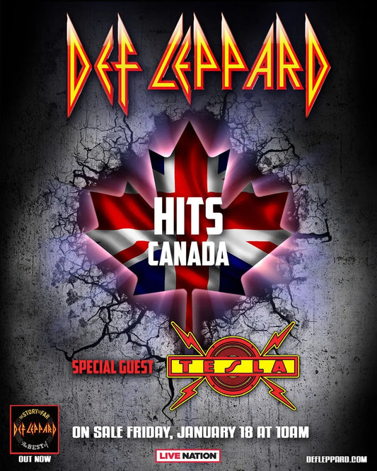 DEF LEPPARD / TESLA HITS CANADA - CONCERT POSTER 13 X 19"