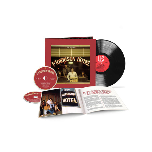 THE DOORS - MORRISON HOTEL 50TH ANNIVERSARY DELUXE EDITION 1 LP/ 2CD LIMITED NUMBERED EDITION IN HARD COVER BOOK - NV