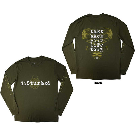 DISTURBED - TAKE BACK YOUR LIFE TOUR  2023 - LONG SLEEVE TSHIRT - FULLY LICENSED MERCH