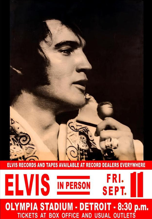 PRESLEY, ELVIS - 1970 DETROIT - 13" X 19" - CONCERT POSTER