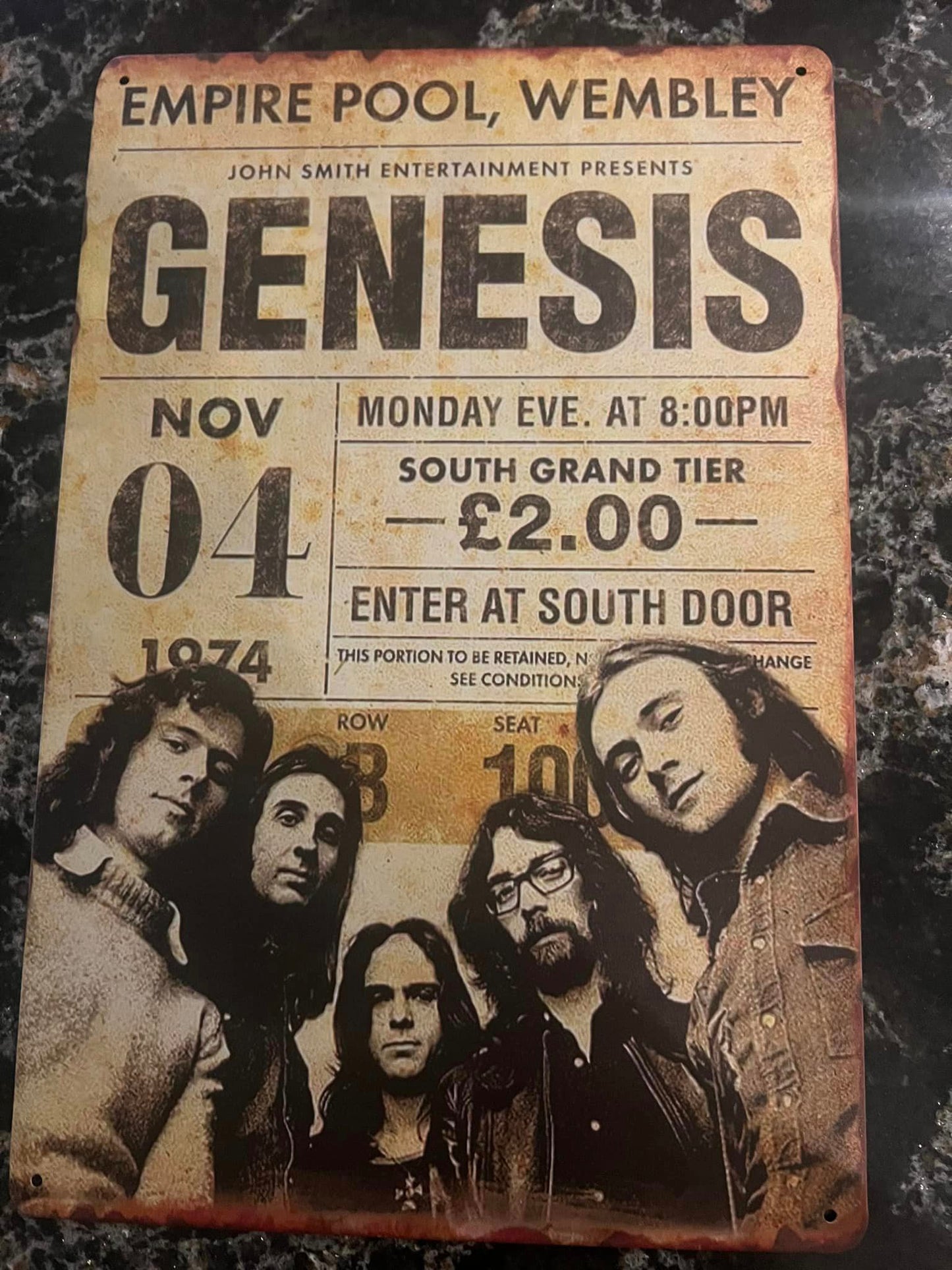 GENESIS - WEMBLEY - TIN SIGN