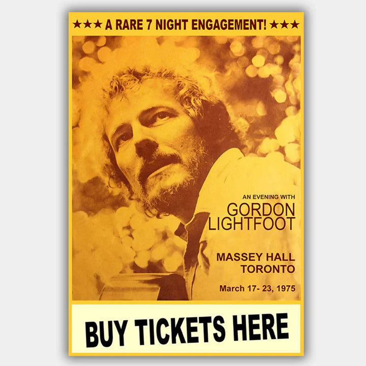 LIGHTFOOT, GORDON (1975) - Concert Poster - 13 x 19 inches