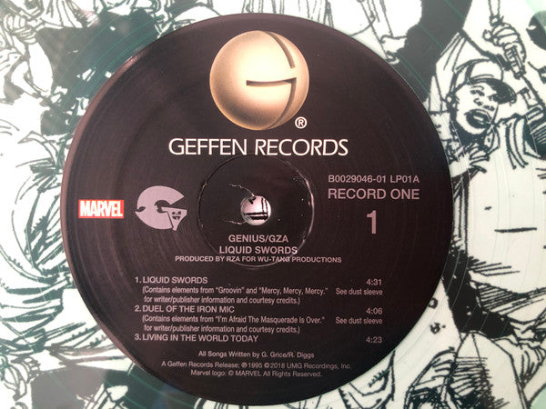 GENIUS* /GZA - LIQUID SWORDS - TRANSLUCENT SEAGLASS VINYL 2LP - 2018 MARVEL - **SEALED COPY- USED VINYL