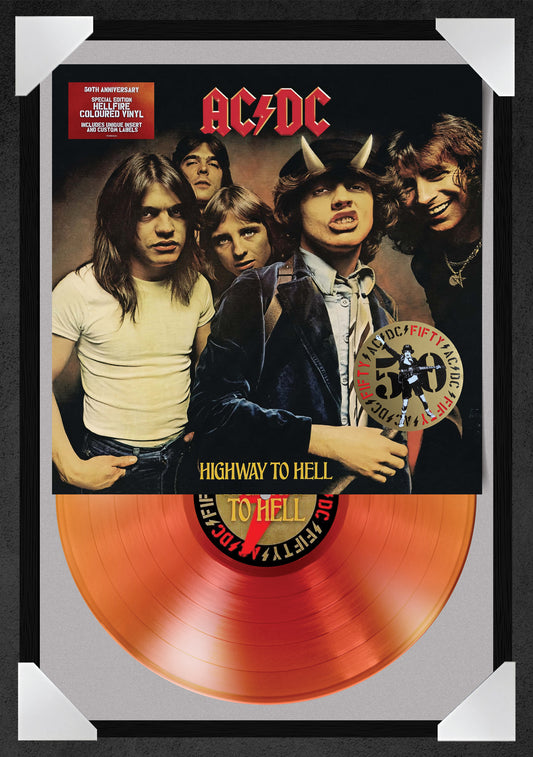 AC/DC - HIGHWAY TO HELL (12x18" GLASS FRAMED RECORD POSTER)