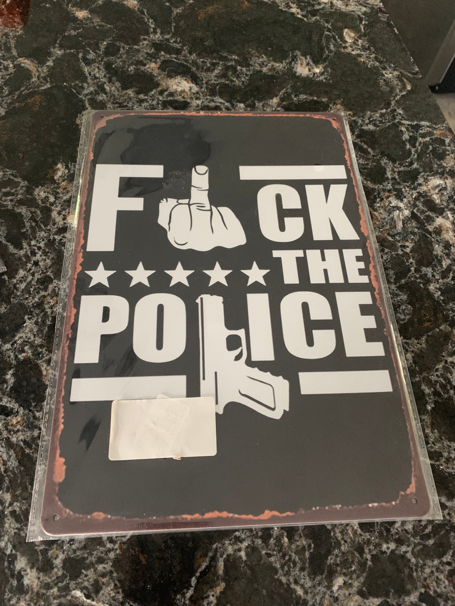 F**K THE POLICE- TIN SIGN