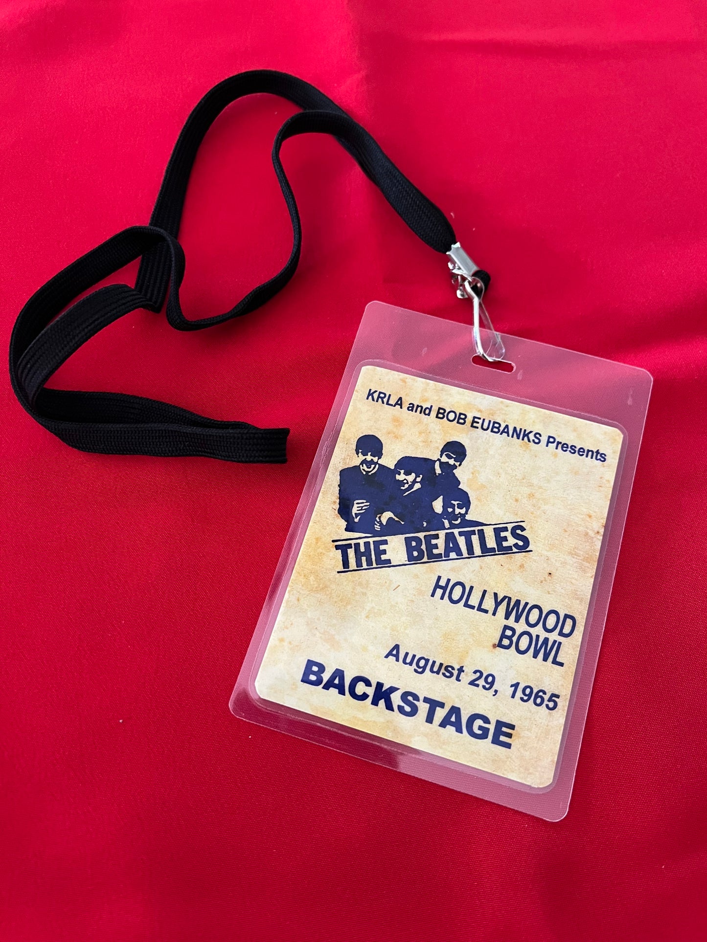 BACKSTAGE PASS- THE BEATLES HOLLYWOOD BOWL AUGUST 29 1965- LICENSED MERCHANDISE