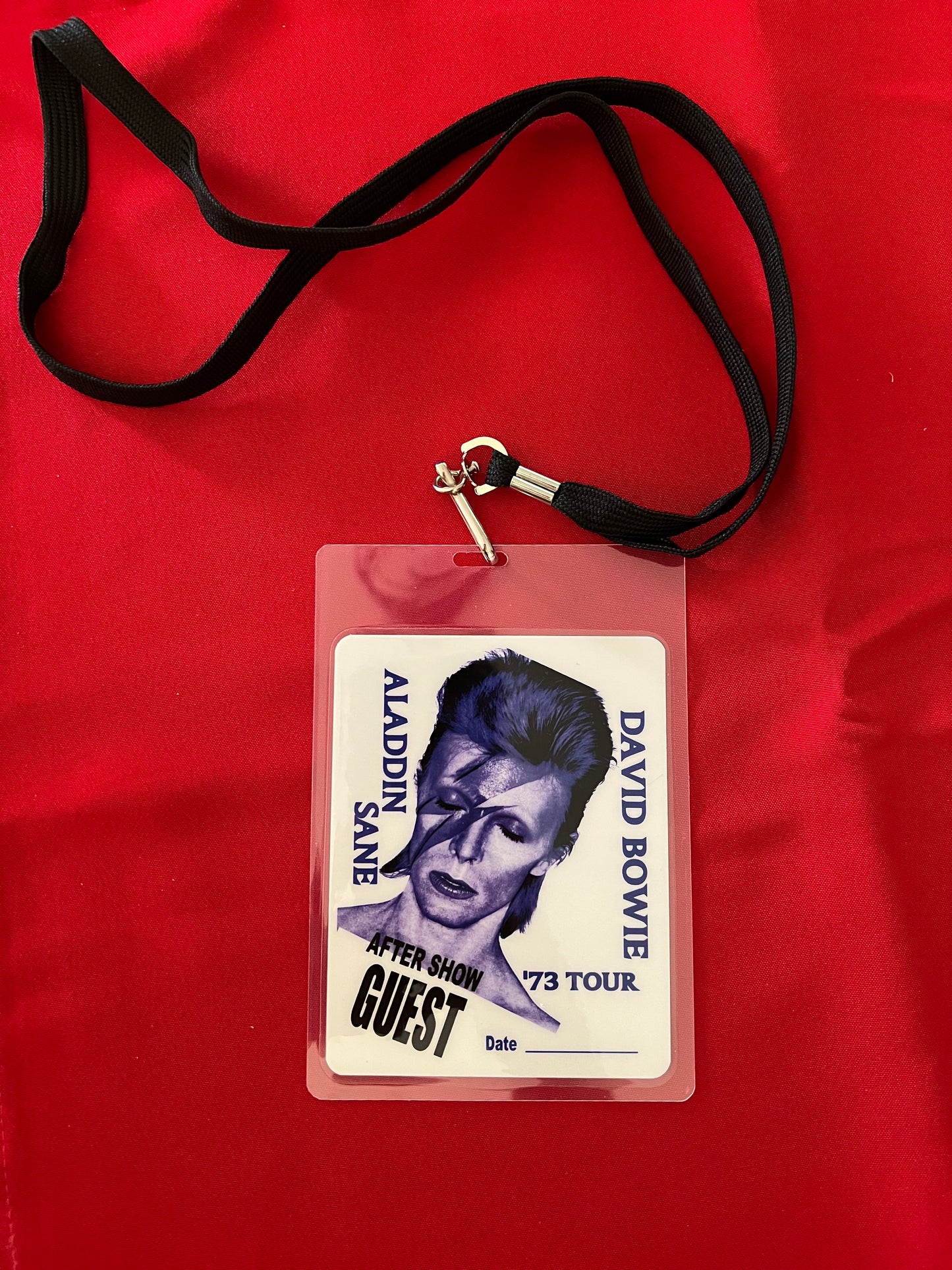 BACKSTAGE PASS- DAVID BOWIE ALADDIN SANE TOUR 1973- LICENSED MERCHSNDISE