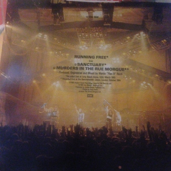 IRON MAIDEN - RUNNING FREE - 1985 - 12" MAXI SINGLE *IMPORT - USED VINYL