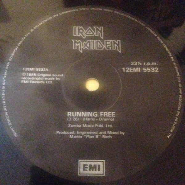 IRON MAIDEN - RUNNING FREE - 1985 - 12" MAXI SINGLE *IMPORT - USED VINYL