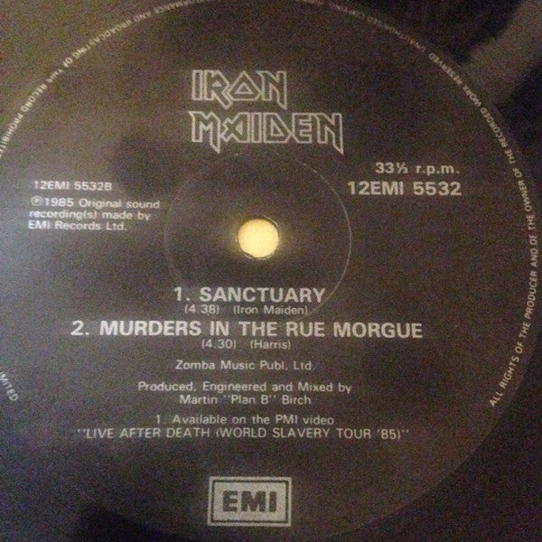 IRON MAIDEN - RUNNING FREE - 1985 - 12" MAXI SINGLE *IMPORT - USED VINYL
