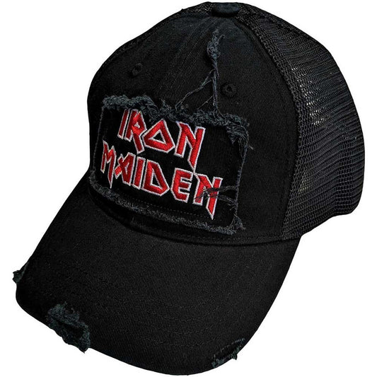 IRON MAIDEN - SCUFFED LOGO - BALLCAP - FULLY LICENSED MERCH - HAT