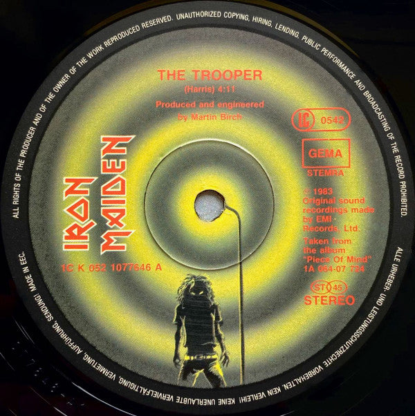 IRON MAIDEN - THE TROOPER 12" 45RPM MAXI SINGLE - ORIGINAL 1983 PRESSING - USED VINYL