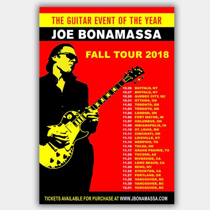 BONAMASSA, JOE (2018) - Concert Poster - 13 x 19 inches