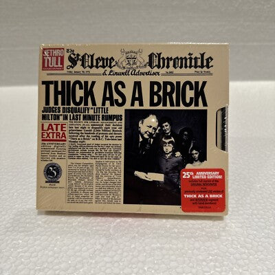 JETHRO TULL - THICK AS A BRICK - 1977 CD BOXSET  25TH ANNIVERSARY DELUXE EDITION - INCLUDES FULL REPRONT OF THE ORIGINAL NEWSPAPER  (*M) - USED CD
