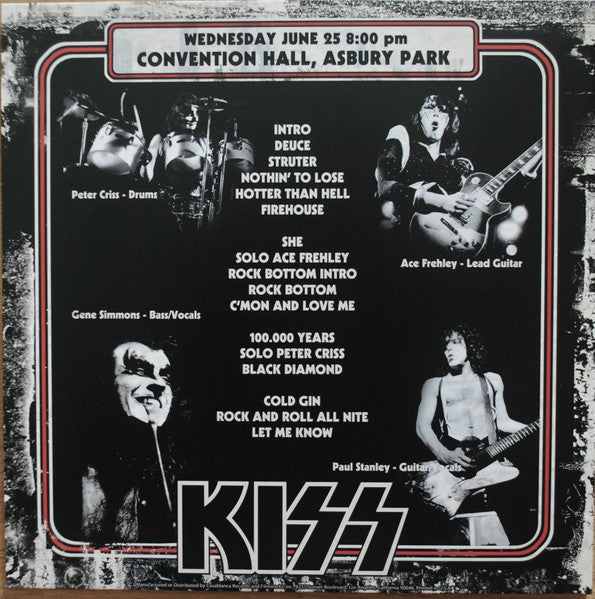 KISS - ASBURY PARK 1975 - 2 LP WITH CONCERT POSTER - LIMITED EDITION WHITE VINYL (BOOTLEG)- LP AND FULL COLOUR TOUR POSTER - USED VINYL