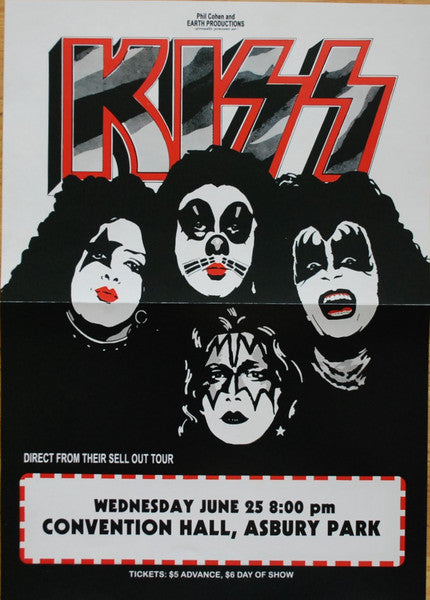 KISS - ASBURY PARK 1975 - 2 LP WITH CONCERT POSTER - LIMITED EDITION WHITE VINYL (BOOTLEG)- LP AND FULL COLOUR TOUR POSTER - USED VINYL