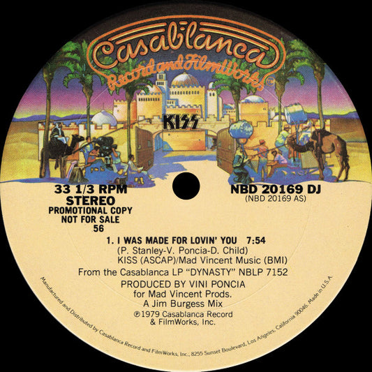 KISS - I WAS MADE FOR LOVIG YOU - 1979 ORIGINAL  12"  33 1/3 RPM - SPECIAL ONE SIDED REORD - USED VINYL