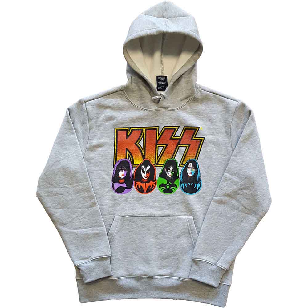 KISS - 4 FACES - HOODIE GREY