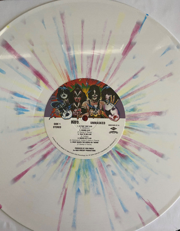 KISS - UNMASKED - LIMITED EDITION WHITE MULTI-COLOUR PLATTER VINYL - 2020 REISSUE *OUT OF PRINT - SEALED NEW VINYL