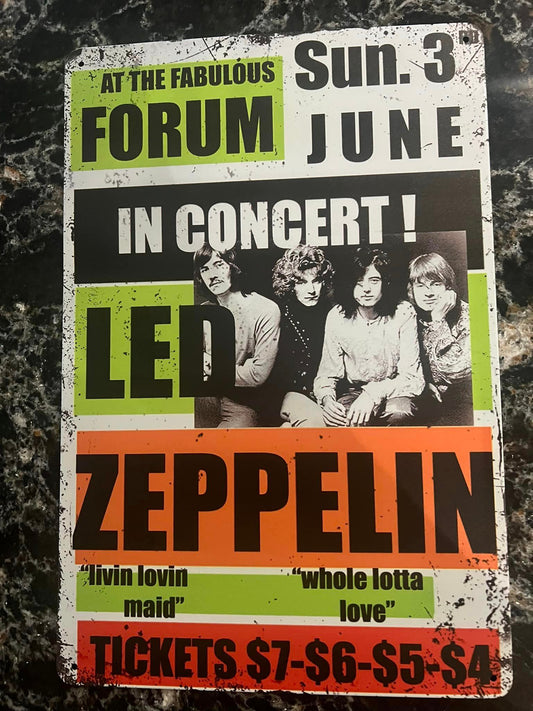 LED ZEPPELIN - FABULOUS FORUM - TIN SIGN