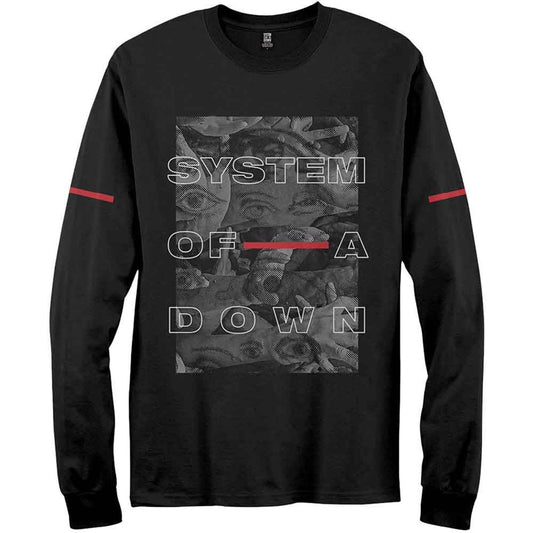 SYSTEM OF A DOWN - EYE COLLAGE - LONG SLEEVE TSHIRT - FULLY LICENSED MERC