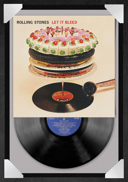 ROLLING STONES - LET IT BLEED (12x18" GLASS FRAMED RECORD POSTER)