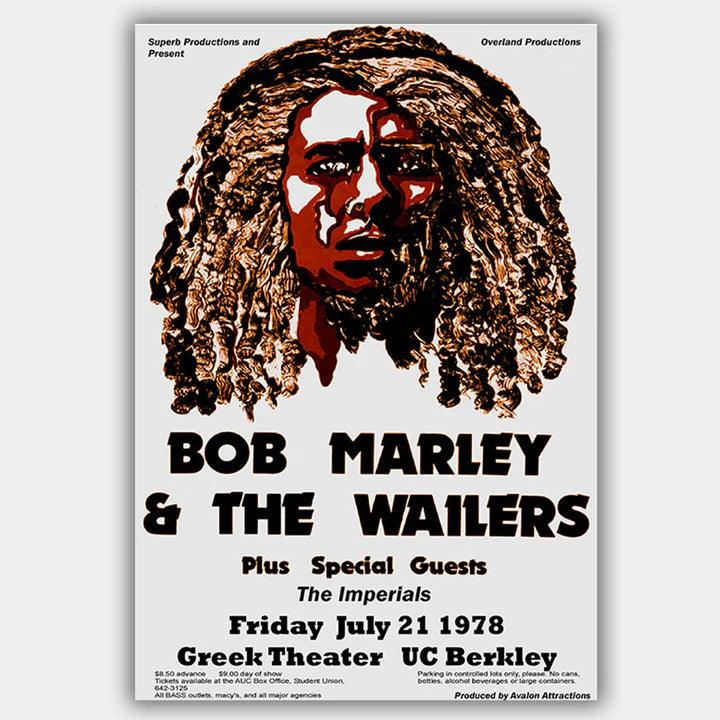 MARLEY, BOB with The Wailers (1978) - Concert Poster - 13 x 19 inches