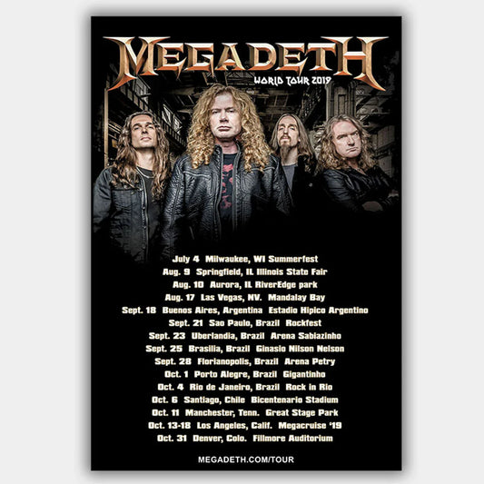 Megadeth (2019) - Concert Poster - 13 x 19 inches