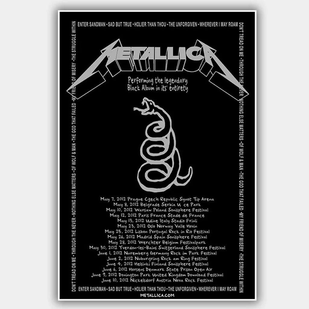 Metallica (2012) - Concert Poster - 13 x 19 inches