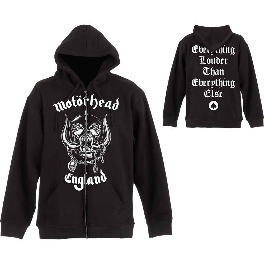 MOTORHEAD- ENGLAND UNISEX ZIPPED HOODIE