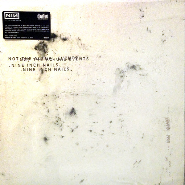 NINE INCH NAILS - NOT THE ACTUAL EVENTS - ORIGINAL RELEASE DATE 2016 - 12" 33 1/3  - *SEALED* - USED VINYL
