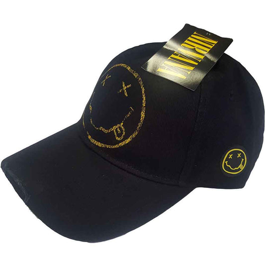 NIRVANA LOGO HAPPY FACE BALLCAP - FULLY LICENSED MERCH - HAT