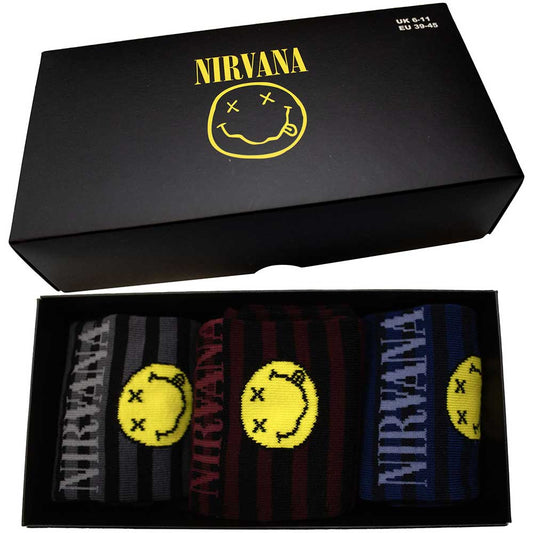 NIRVANA - 3 PAIR SET - SOCKS - GIFT BOXED