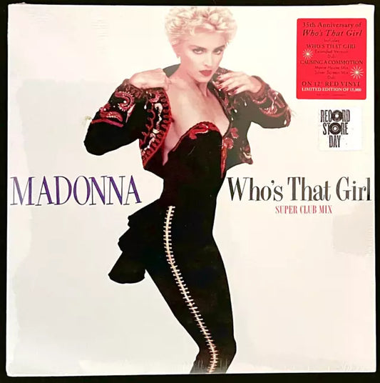 MADONNA RSD 4/22 - WHOS THAT GIRL (SUPER CLUB MIX) RED VINYL 12" E.P.