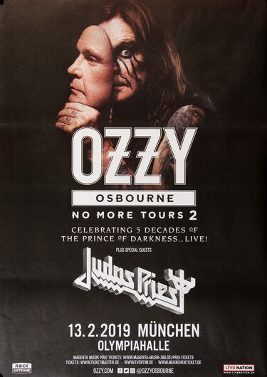 OSBOURNE, OZZY- NO MORE TEARS 2019 - CONCERT POSTER 13 X 19"