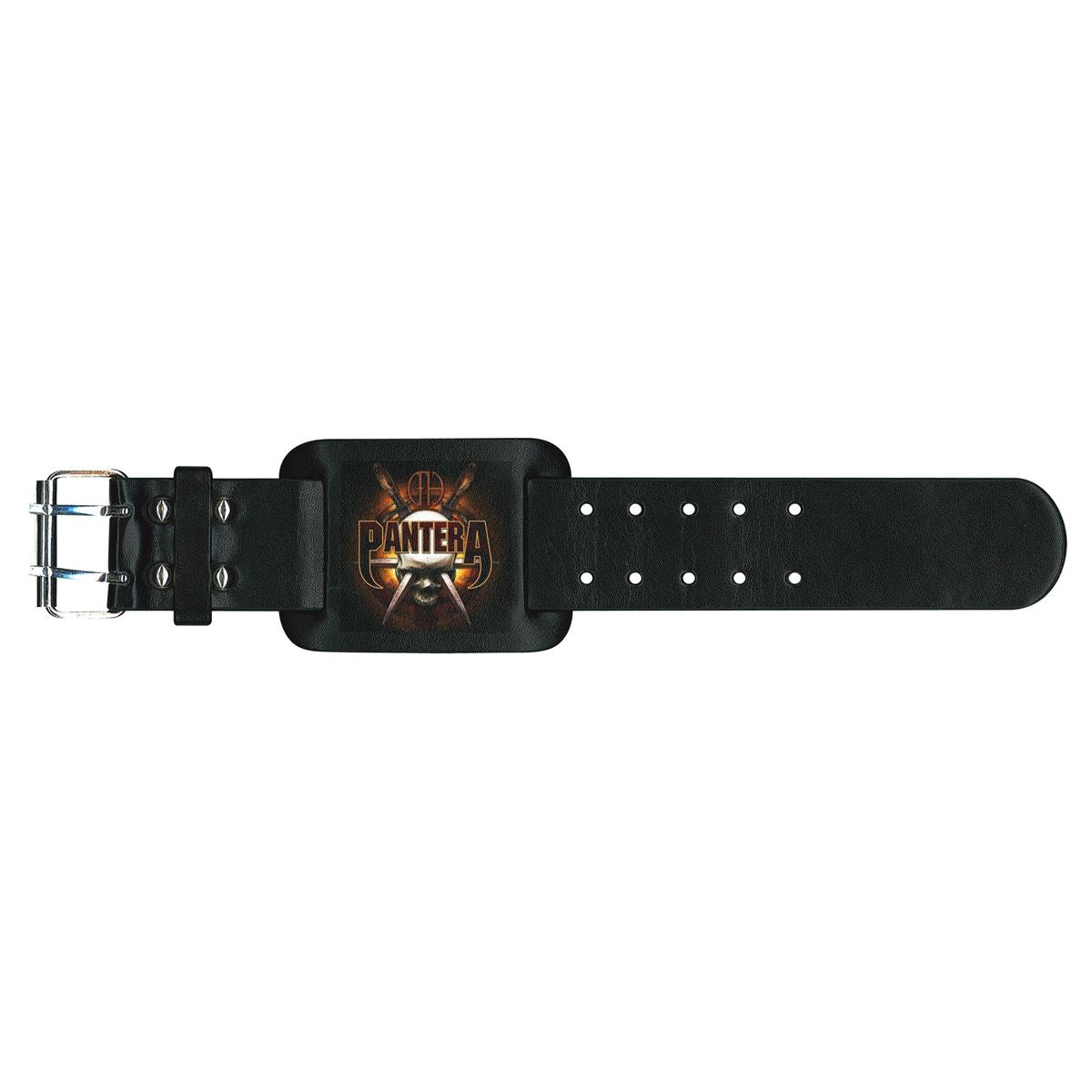 LEATHER WRISTBAND - PANTERA - LICENSED MERCHANDISE   - Accessories