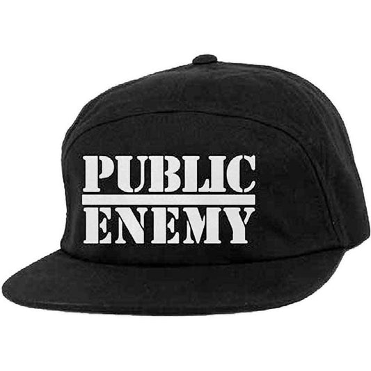 PUBLIC ENEMY - WHITE EMBROISERED TEXT LOGO - BALLCAP - FULLY LICENSED MERCH - HAT