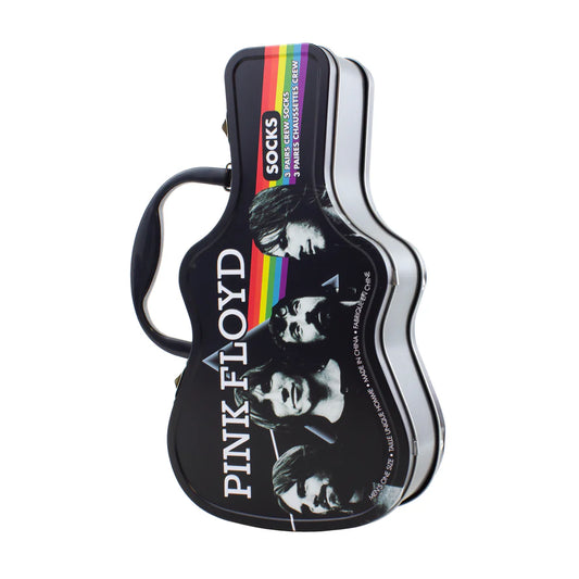 PINK FLOYD - TIN GUITAR CASE 11" X 6" W/ 3 PAIR OF SOCKS 0 FULLY LICENSED MERCH - NEW
