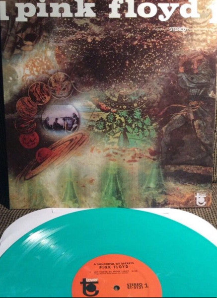 PINK FLOYD - SAUCER FULL OF SECRETS - BOOTLEG - TEAL/MARBLED VINYL - UV